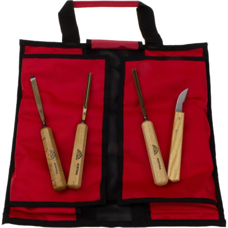 STUBAI 4-dielna sada na vyrezávanie č. S520001 v praktickej taške na zrolovanie