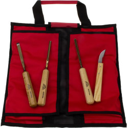 STUBAI Sada 4 rezbárskych dlát v rolovacej taške | Profesionálna kvalita pre začiatočníkov